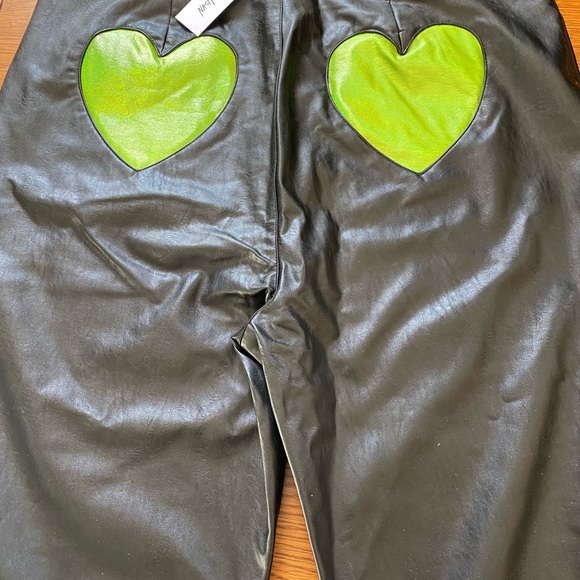 NASTY GAL FAUX LEATHER BELL BOTTOM PANTS SIZE 12 - Picture 4 of 6